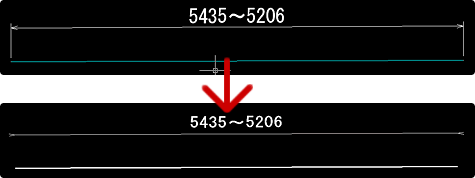 寸法値の矢印の向きと寸法補助線